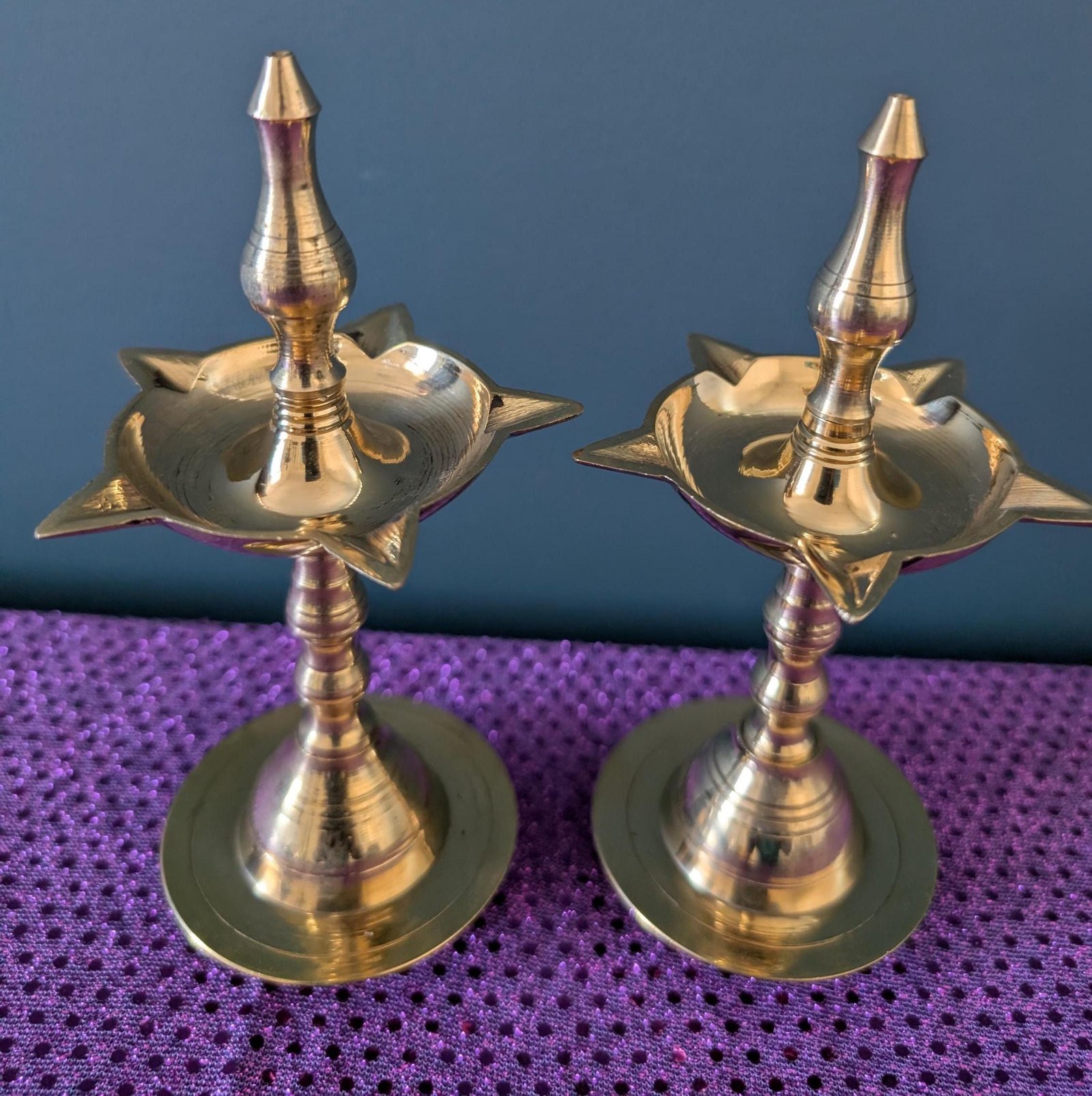 Brass Kerala Oil/Ghee Diya Lamp | Traditional Panchmukhi Pital Diya | Indian Pooja Room Decor | Aarti & Puja Lamp (1 Pc) - Image 5