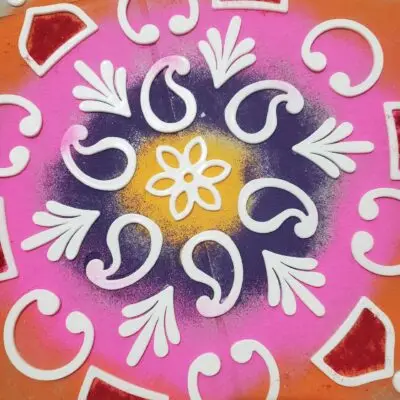 DIY Rangoli / Floor Decor/ Indian Rangoli Decor/ Floor Decor Rangoli / Removable Rangoli / Diwali Decor/ Pooja Decor/ Rangoli /Muggulu/Kolam