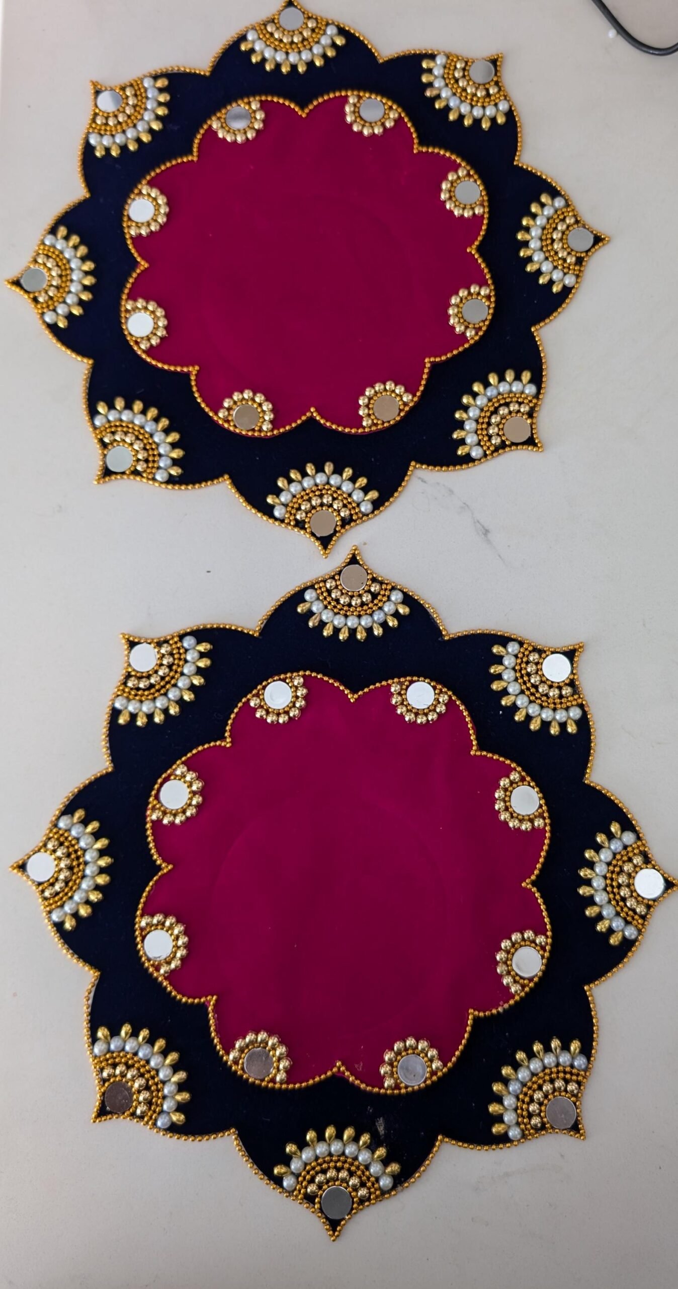 Indian Pooja Decor / Varalakshmi decor / Diya Tazzel / Deepam / Deepam Mat / Diya Mat / Festive Decor / Desi Decor - Image 9