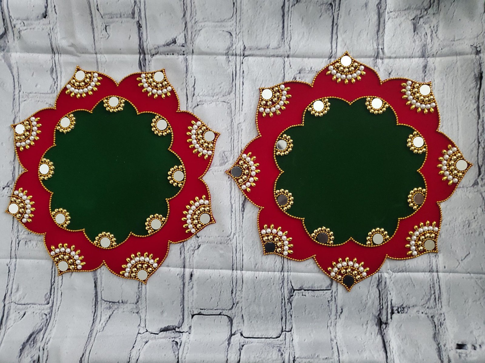 Indian Pooja Decor / Varalakshmi decor / Diya Tazzel / Deepam / Deepam Mat / Diya Mat / Festive Decor / Desi Decor - Image 2