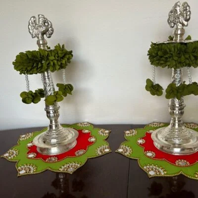 Indian Pooja Decor / Varalakshmi decor / Diya Tazzel / Deepam / Deepam Mat / Diya Mat / Festive Decor / Desi Decor