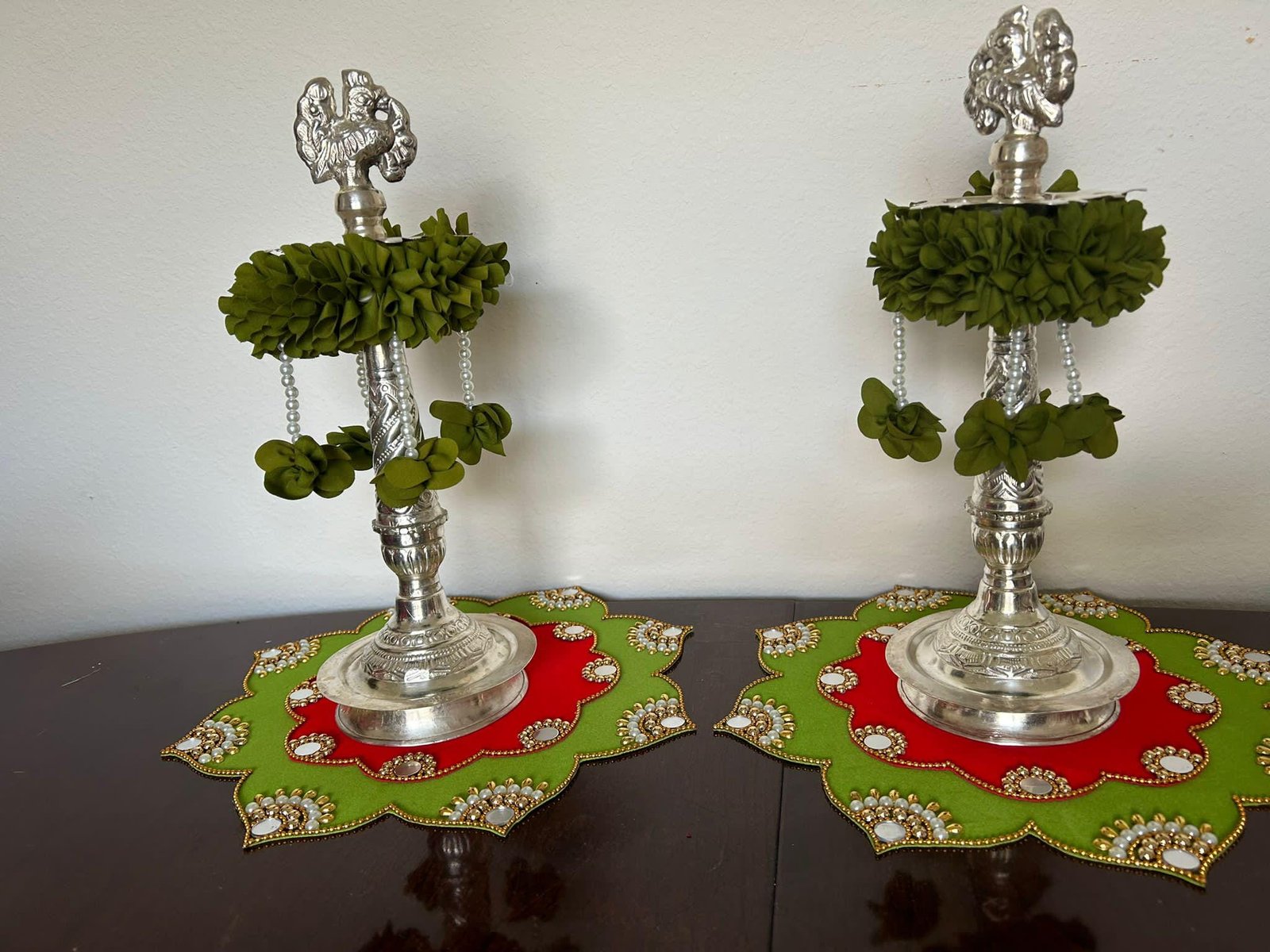 Indian Pooja Decor / Varalakshmi decor / Diya Tazzel / Deepam / Deepam Mat / Diya Mat / Festive Decor / Desi Decor