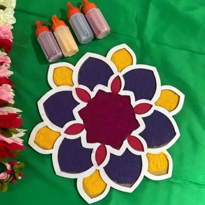 MDF Rangoli / Muggu / Indian Rangoli Decor/ Floor Decor Rangoli / Rangoli colors / Diwali Decor/ Pooja Decor/ Reusable Rangoli/Easy Rangoli