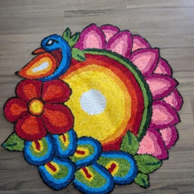 Onam Rangoli Mat/ Pooja mat/ Onam Decor/ Lotus Mat/ Housewarming Decor/ Pooja Decor/ Ganesha Decor/ Diwali Decor Mat/ Koolam Mat/Peacock