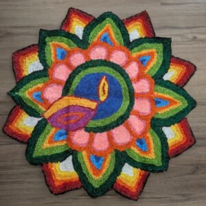 Rangoli Mat/ Rangoli/ Pooja mat/ Onam Decor/ Lotus Mat/ Housewarming Decor/ Pooja Decor/ Ganesha Decor/ Diwali Decor Mat/ Koolam Mat/Peacock