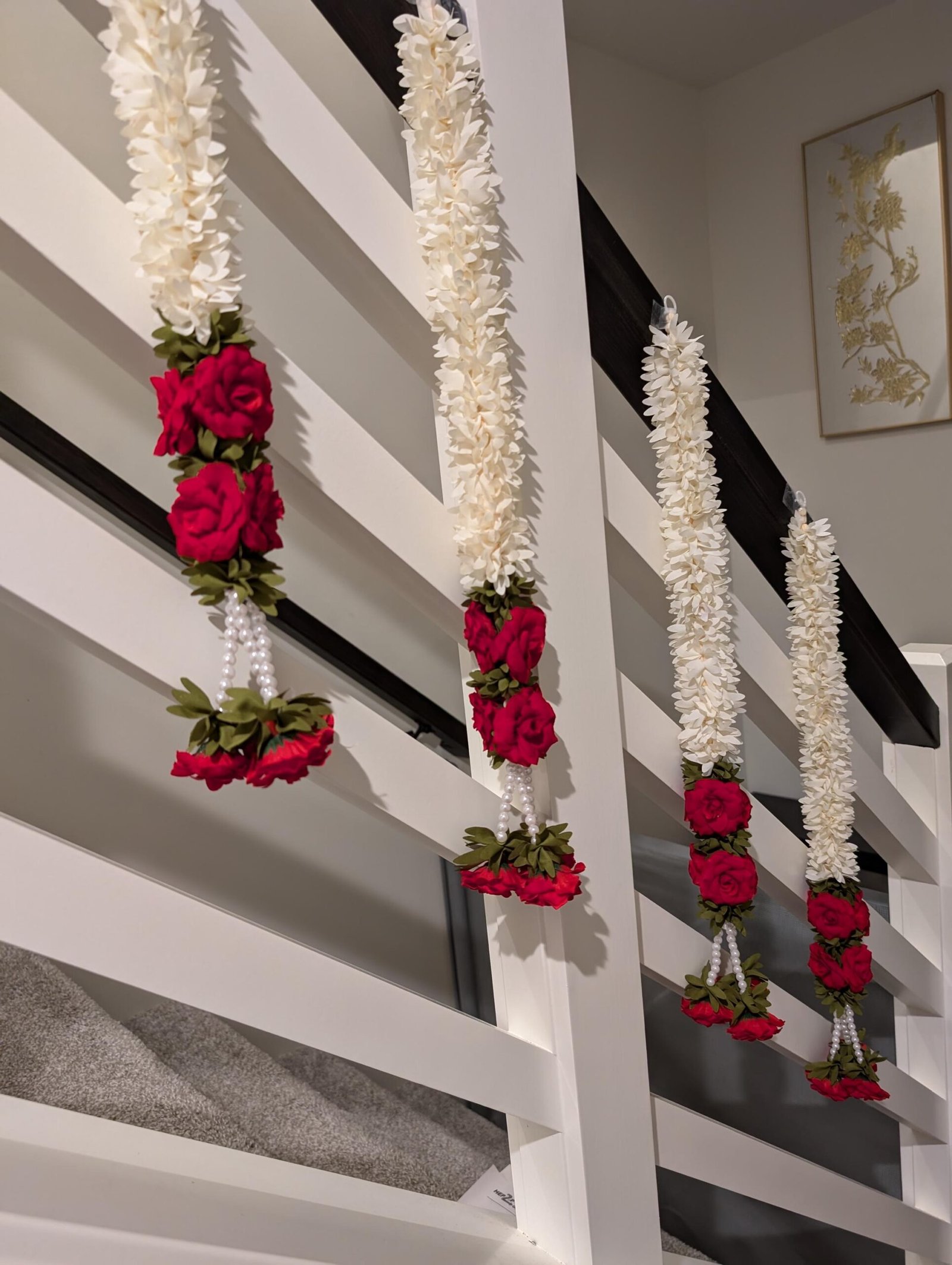 Stair Case hangings / Artificial Flower hanging / Indian Decor / Flower Strings Decor /Diwali Decor/ Dasara / Diwali / Housewarming Decor - Image 4