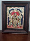 Venkateshwara Tanjore Art with Gold Foil, Indian God Photo Frame