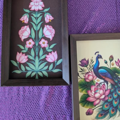 Wooden Digital Print Tray | Thamboolam Gift Tray | Indian Pooja Gift Ideas | Housewarming & Varalakshmi Gifts