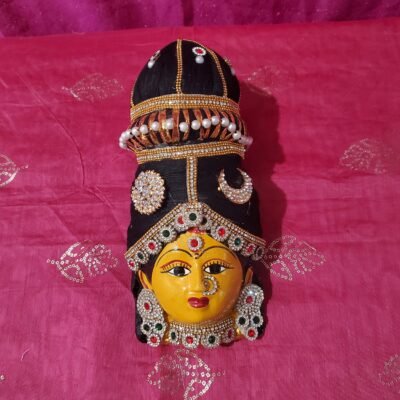 Complete Varalakshmi Ammavaru Doll, Face & Floral Pooja Set