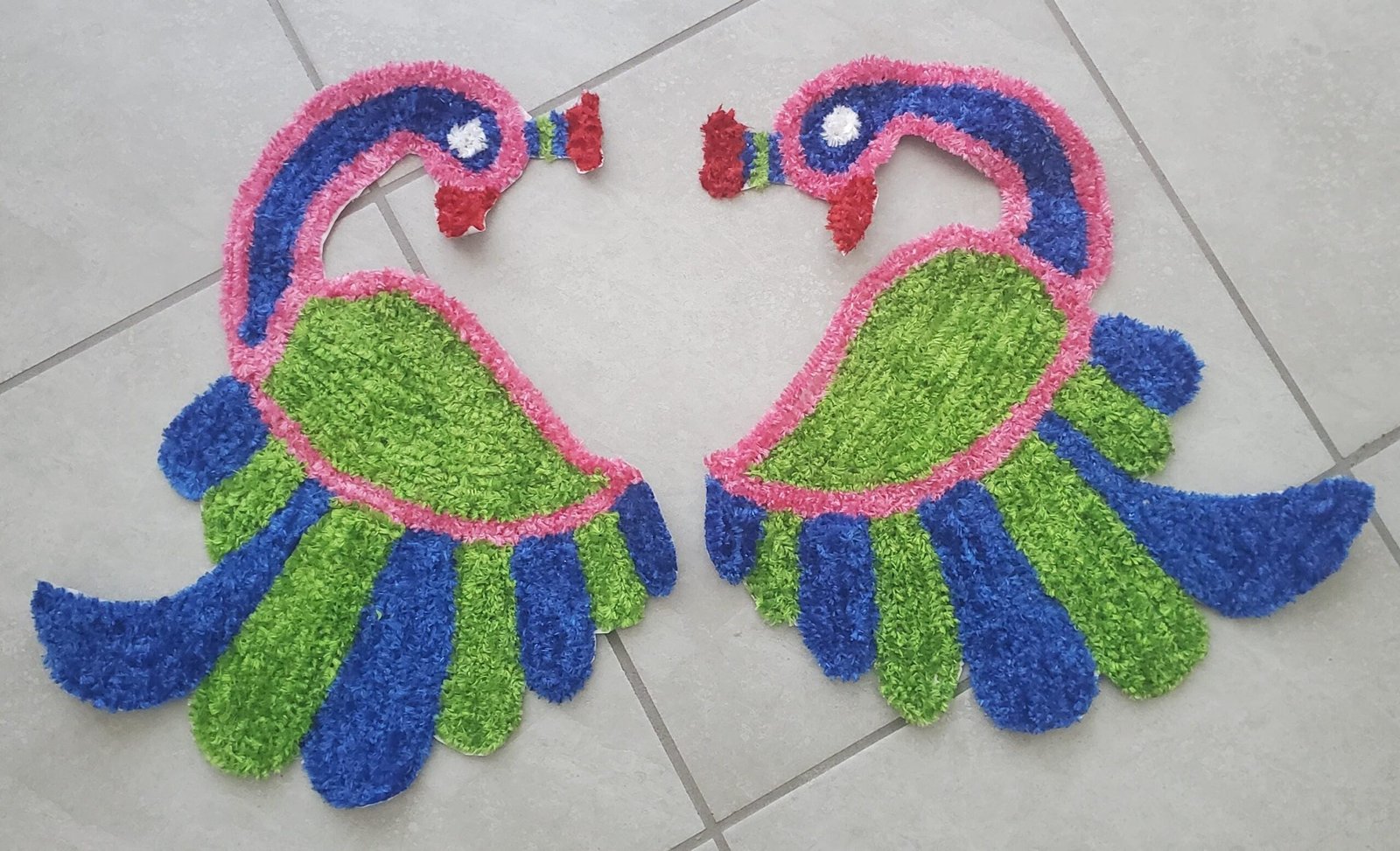 Handcrafted Lotus & Peacock Festive Rangoli Mat