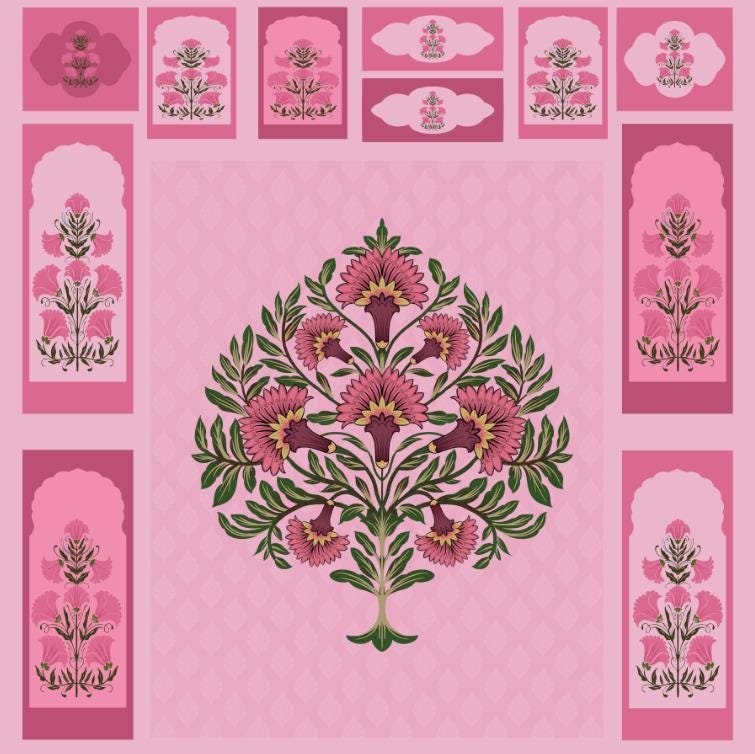 Traditional Festive Temple Backdrop Cloth