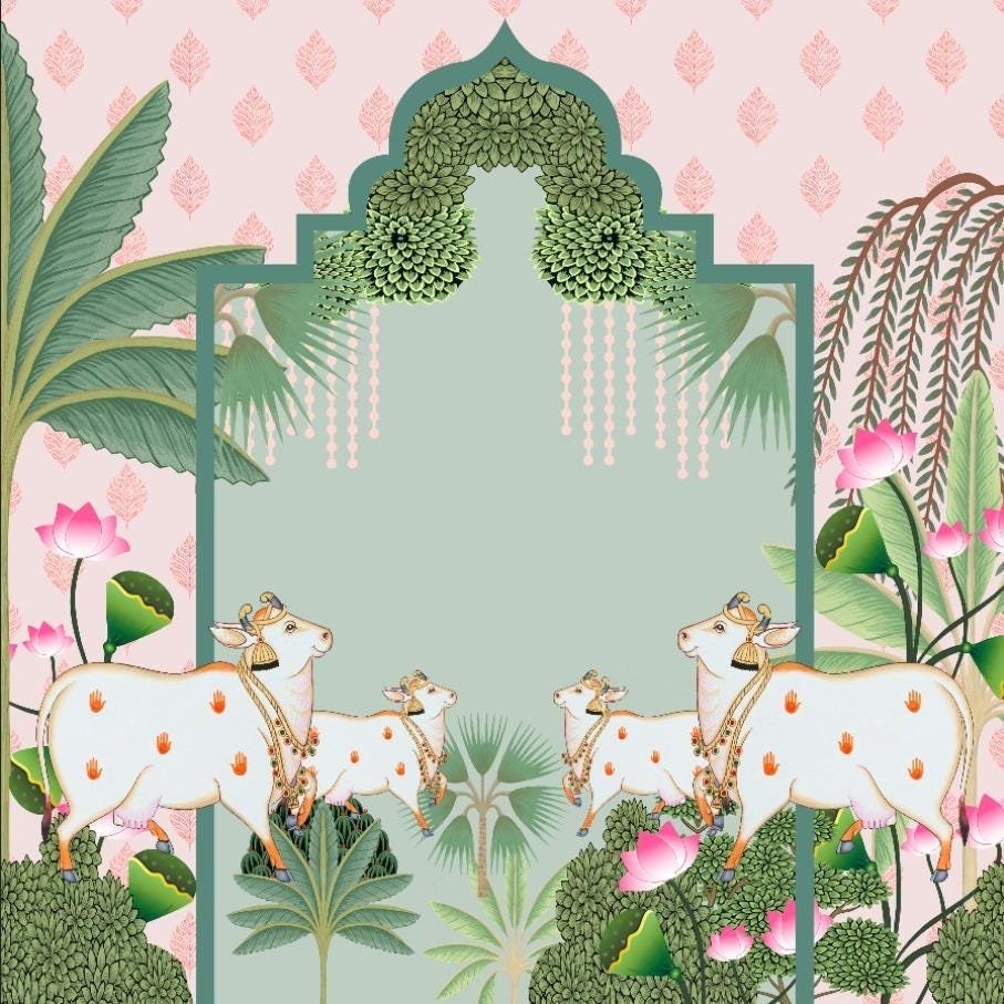 Traditional Festive Temple Backdrop Cloth