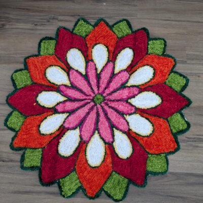 Handcrafted Lotus & Peacock Festive Rangoli Mat