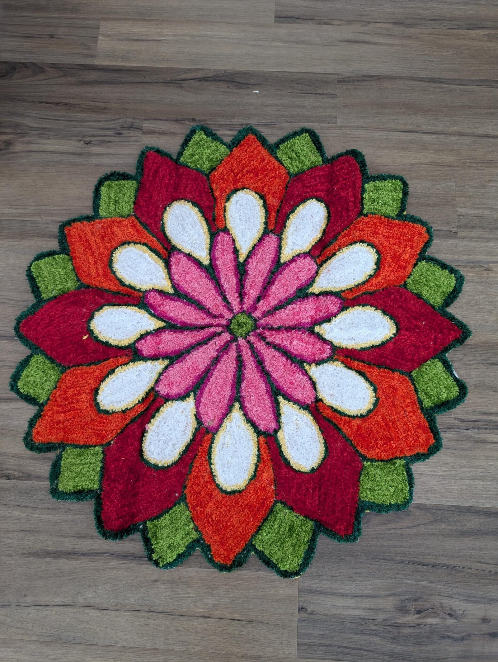 Handcrafted Lotus & Peacock Festive Rangoli Mat