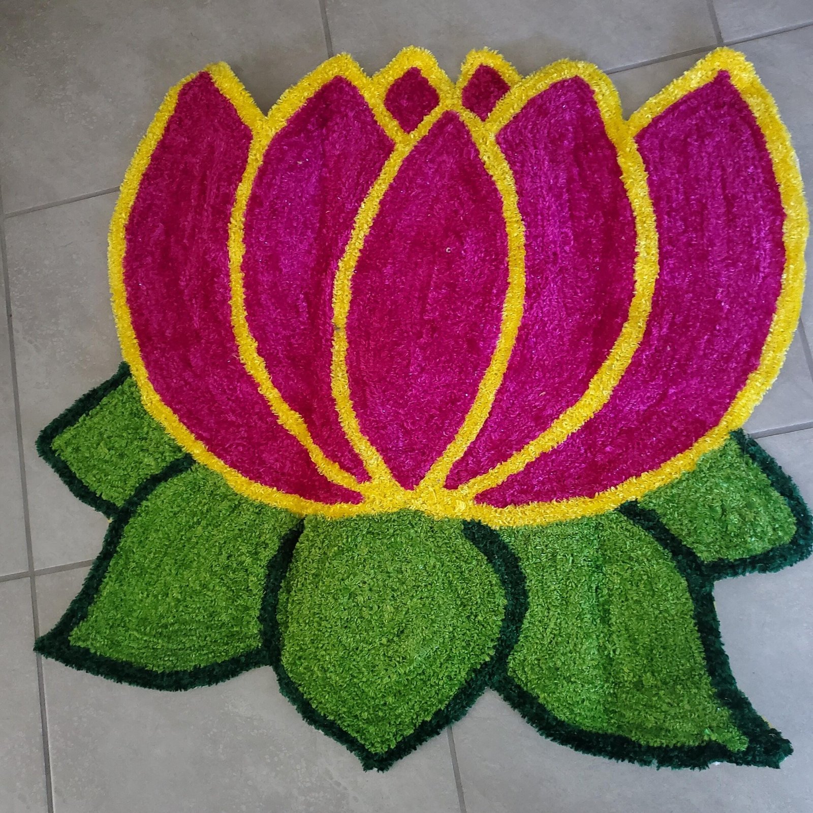 Handcrafted Lotus & Peacock Festive Rangoli Mat