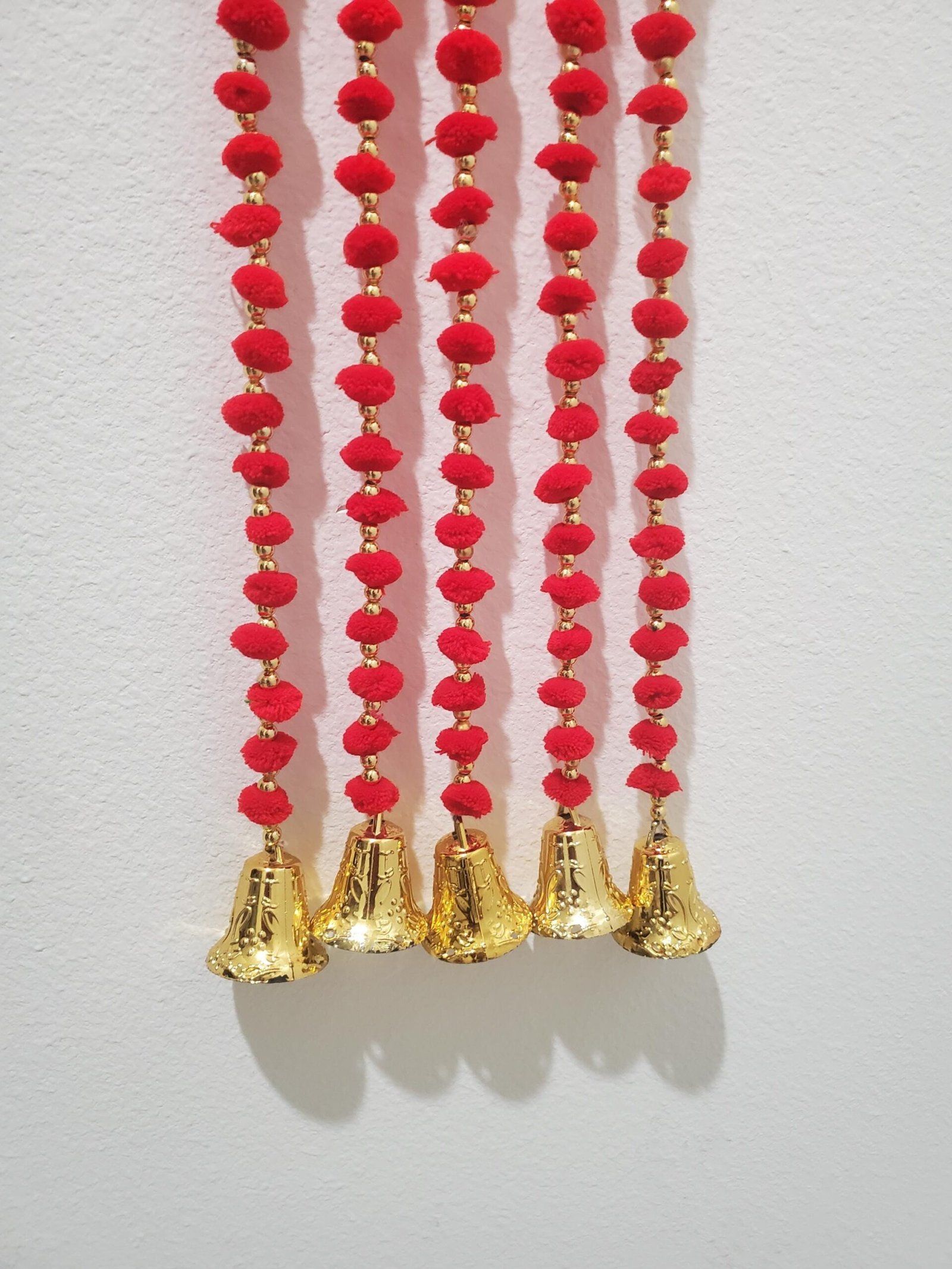Festive Pom-Pom Floral Hanging Garland Set