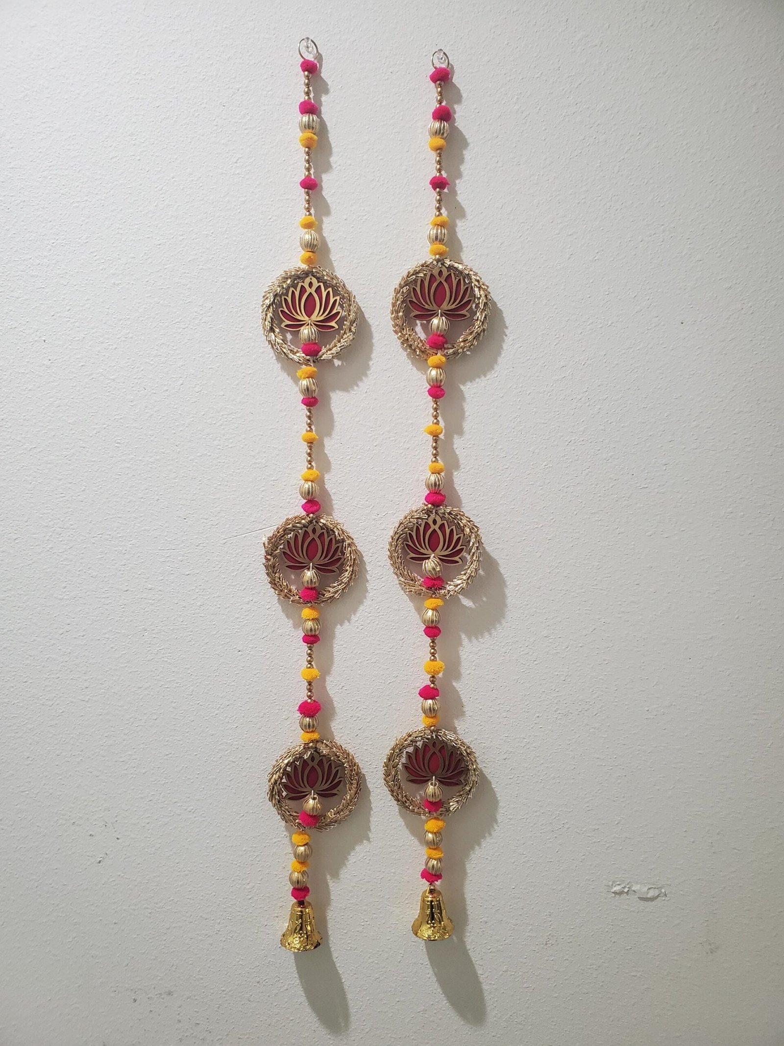 Festive Pom-Pom Floral Hanging Garland Set