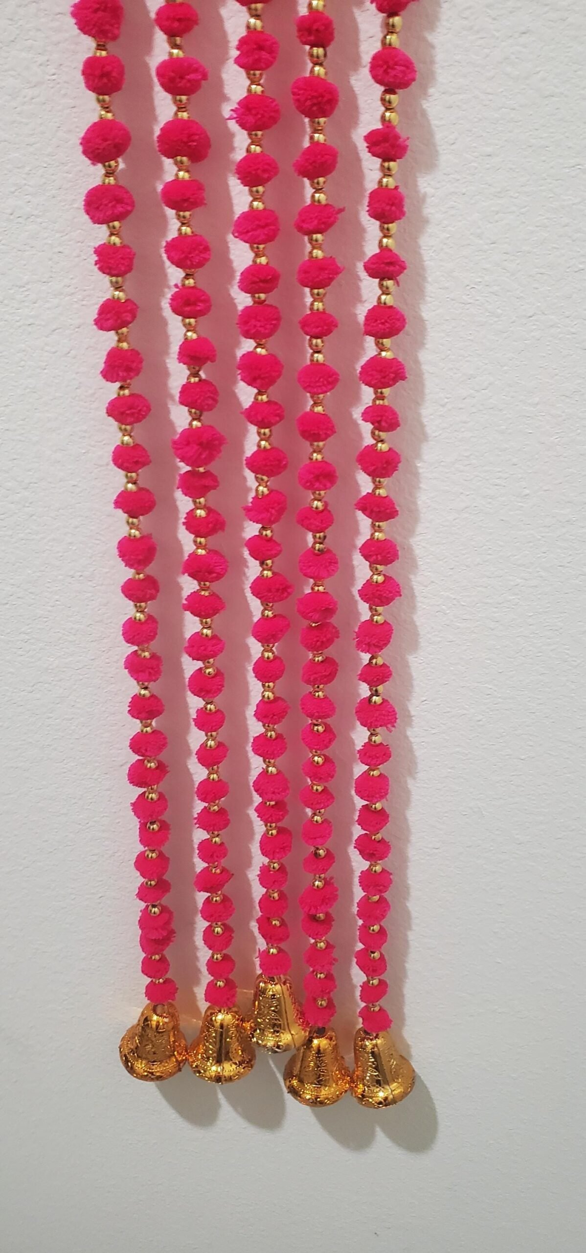 Festive Pom-Pom Floral Hanging Garland Set