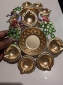 Traditional Brass Peacock Diya Urli Bowl