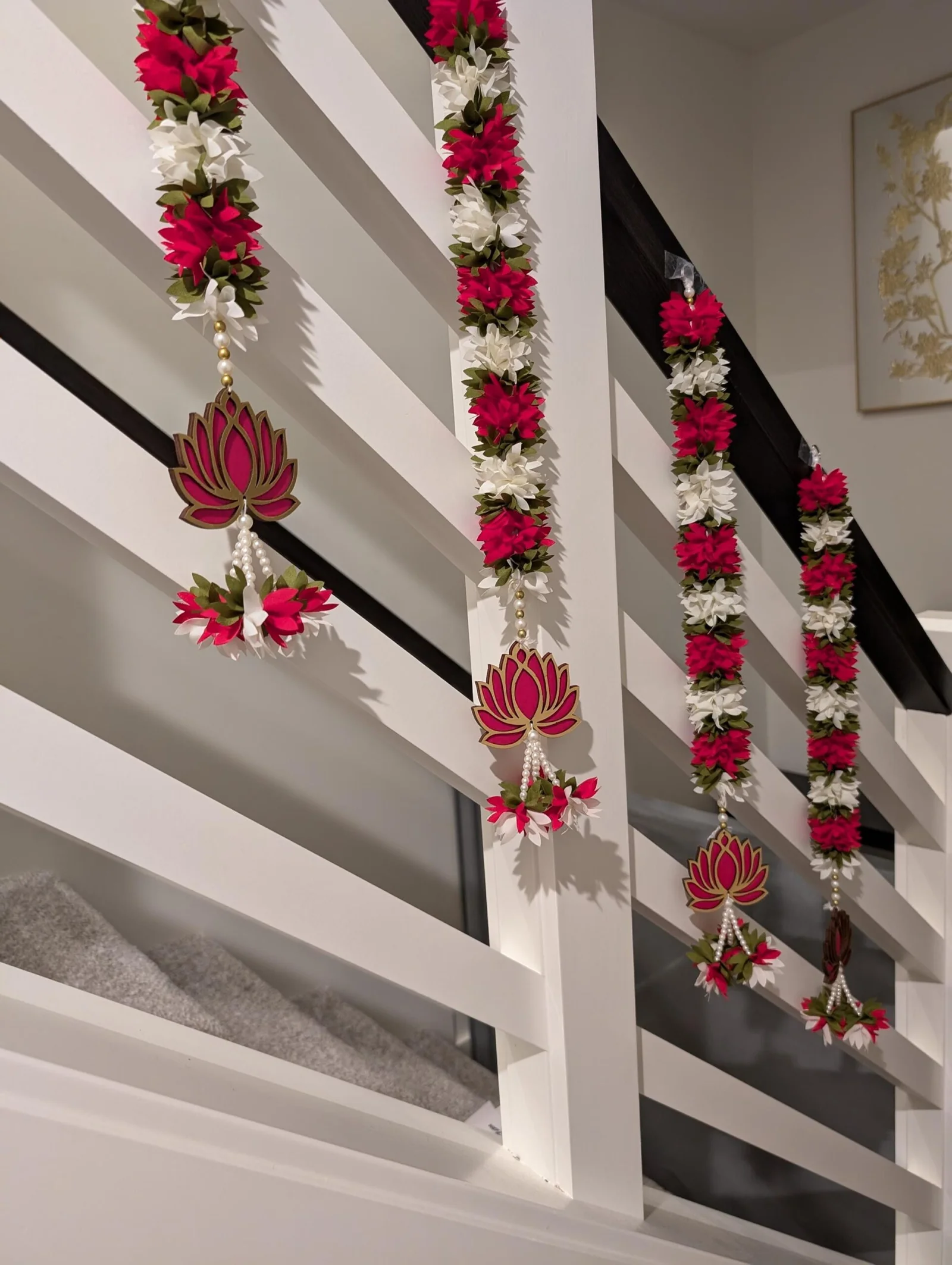 Festive Artificial Flower Staircase & Wall Hanging Strings
