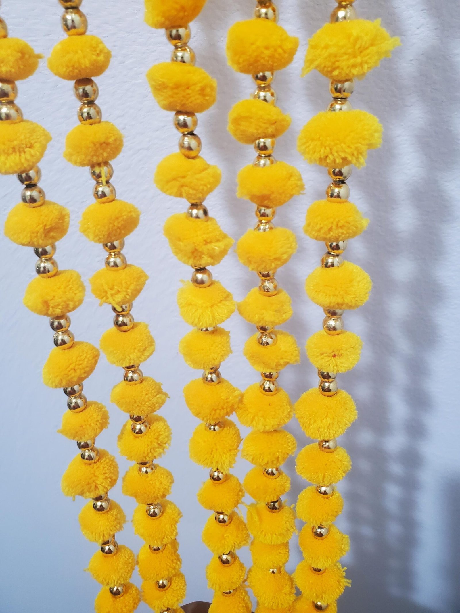 Festive Pom-Pom Floral Hanging Garland Set