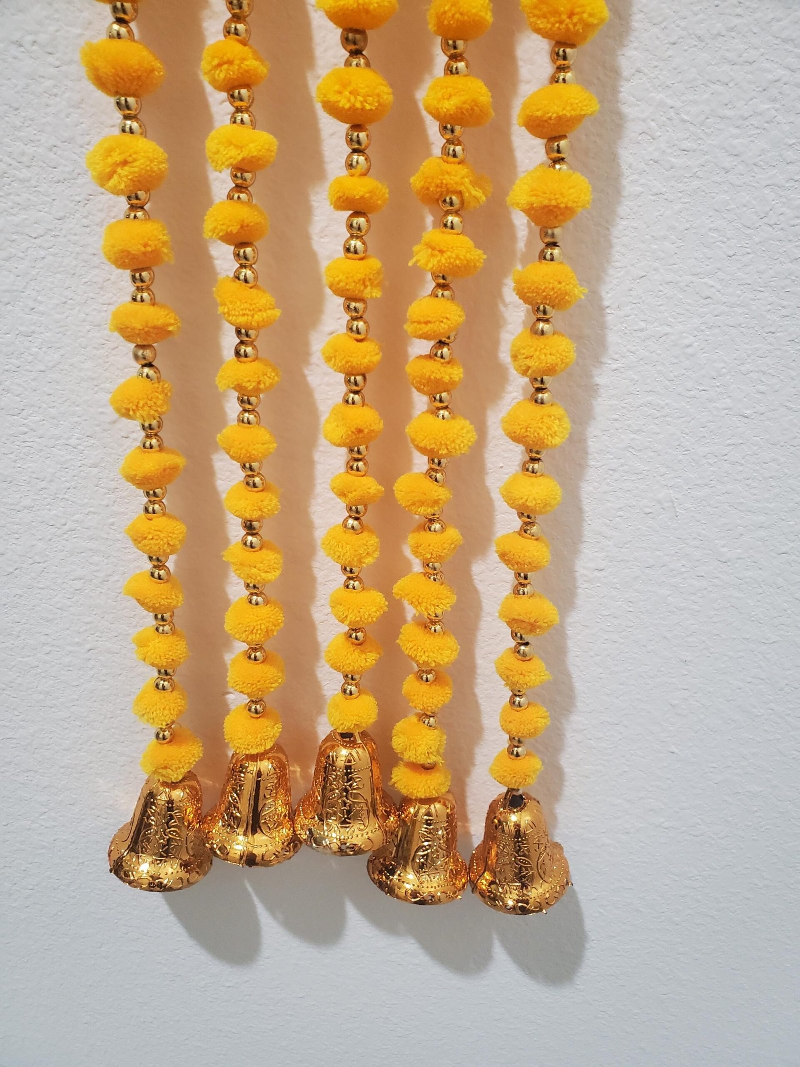 Festive Pom-Pom Floral Hanging Garland Set