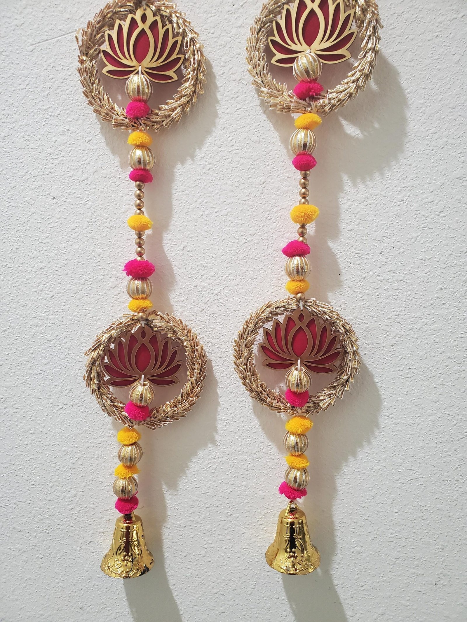 Festive Pom-Pom Floral Hanging Garland Set
