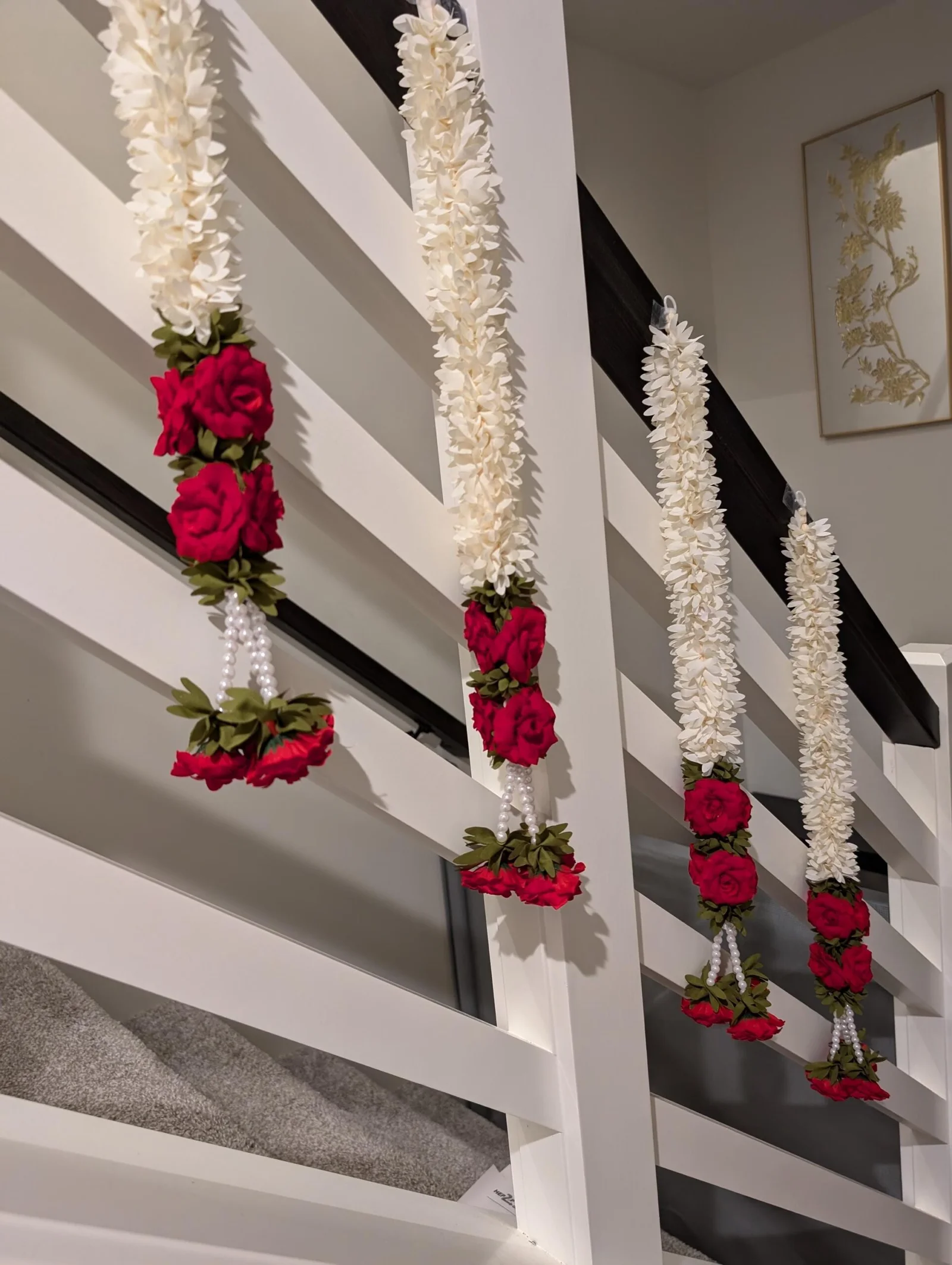Festive Artificial Flower Staircase & Wall Hanging Strings