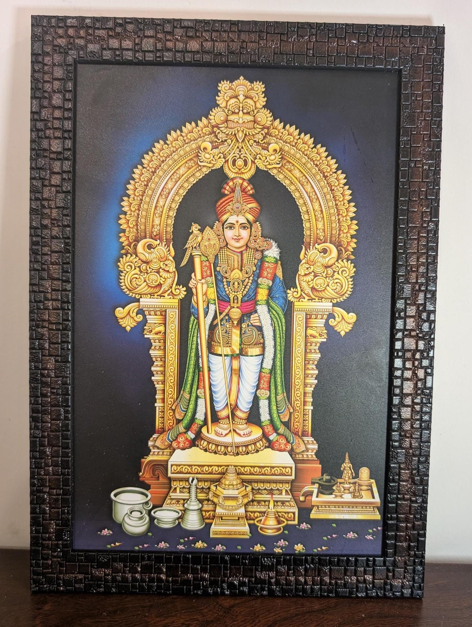 Traditional Hindu God Photo Frame for Pooja Room (14x10 Inch)