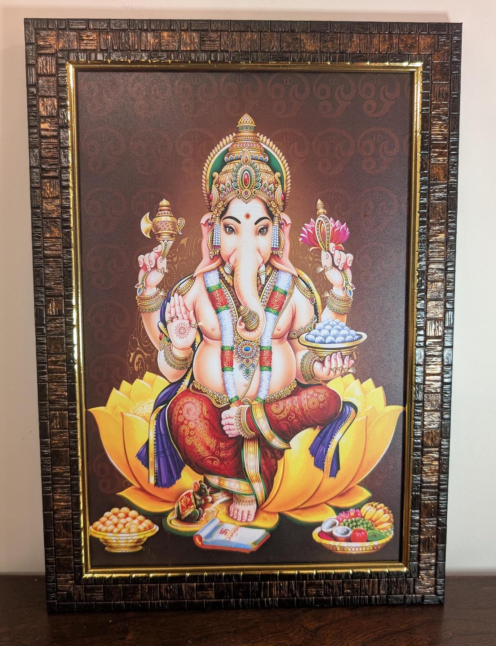 Traditional Hindu God Photo Frame for Pooja Room (14x10 Inch)