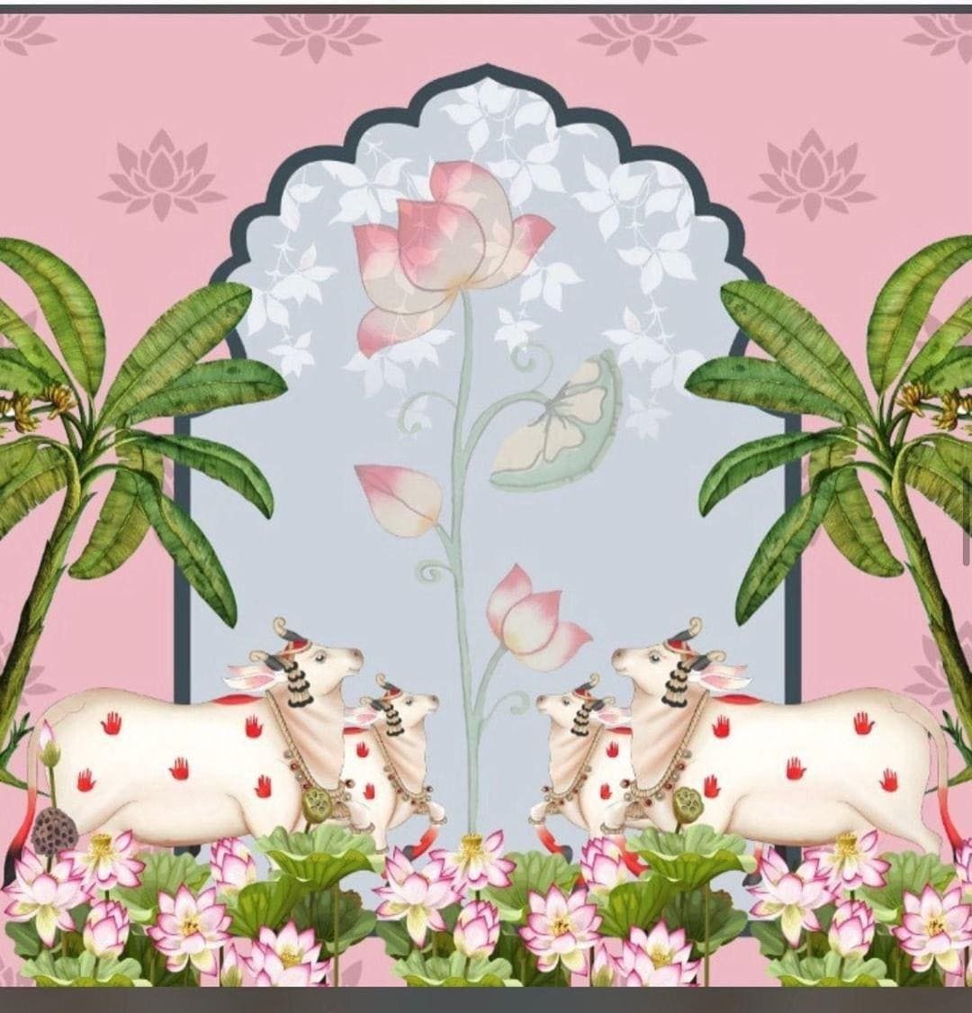 Traditional Festive Temple Backdrop Cloth