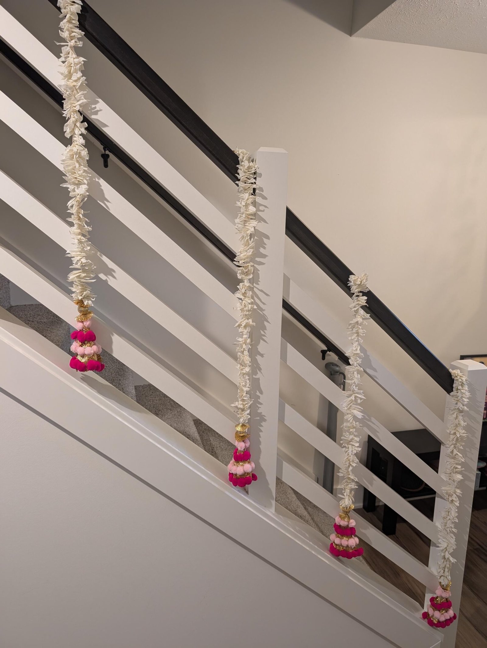 Festive Artificial Flower Staircase & Wall Hanging Strings