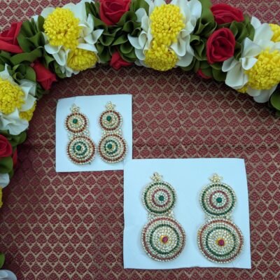 Traditional Stone-Studded Ammavaru Deity Earrings