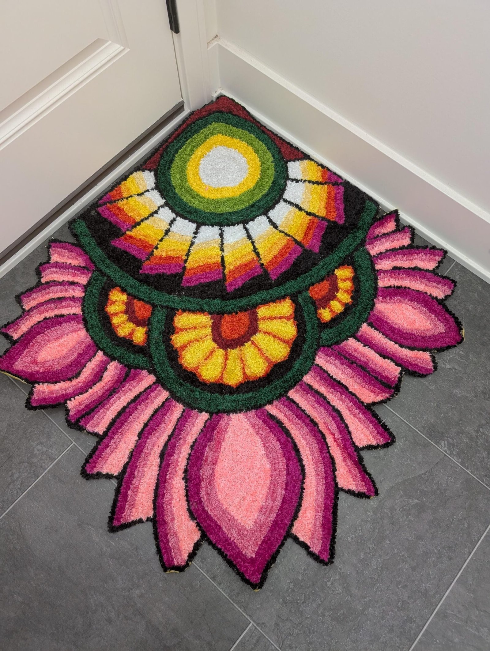 Traditional Onam & Festive Floral Rangoli Pooja Mat