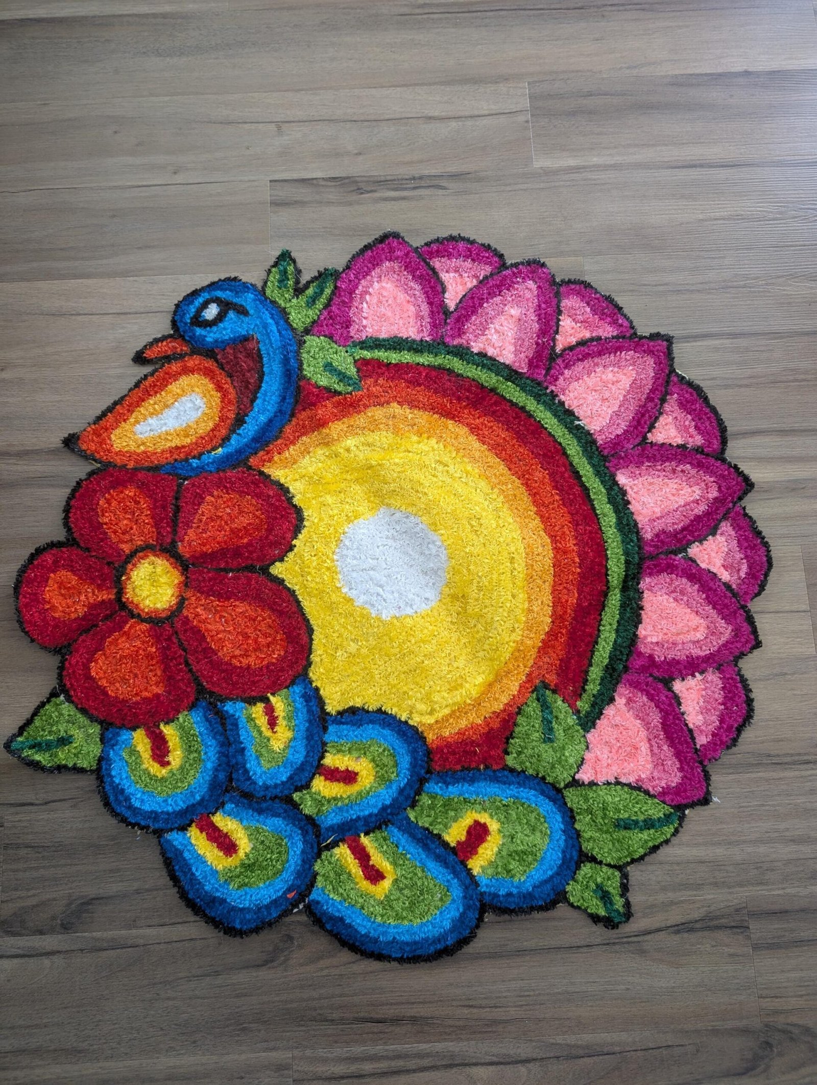 Traditional Onam & Festive Floral Rangoli Pooja Mat