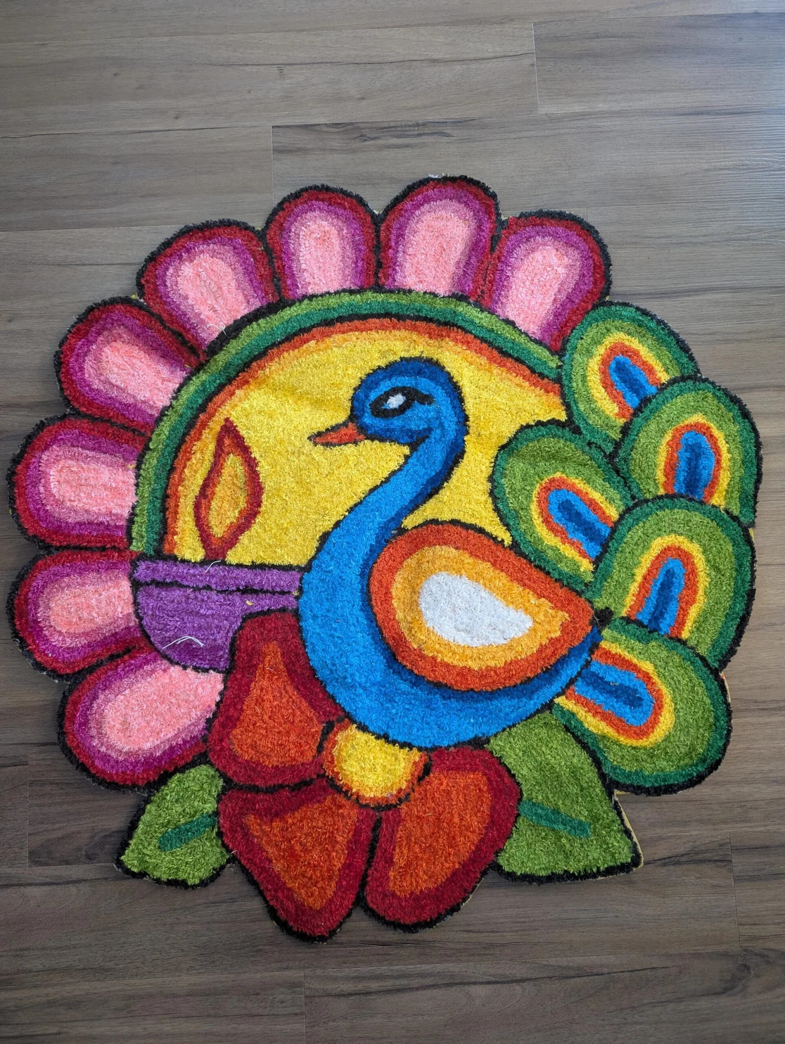 Traditional Onam & Festive Floral Rangoli Pooja Mat