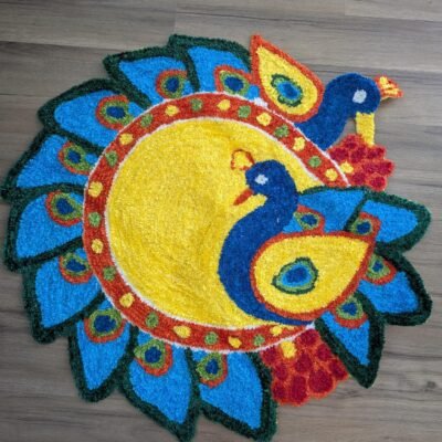 Traditional Onam & Festive Floral Rangoli Pooja Mat