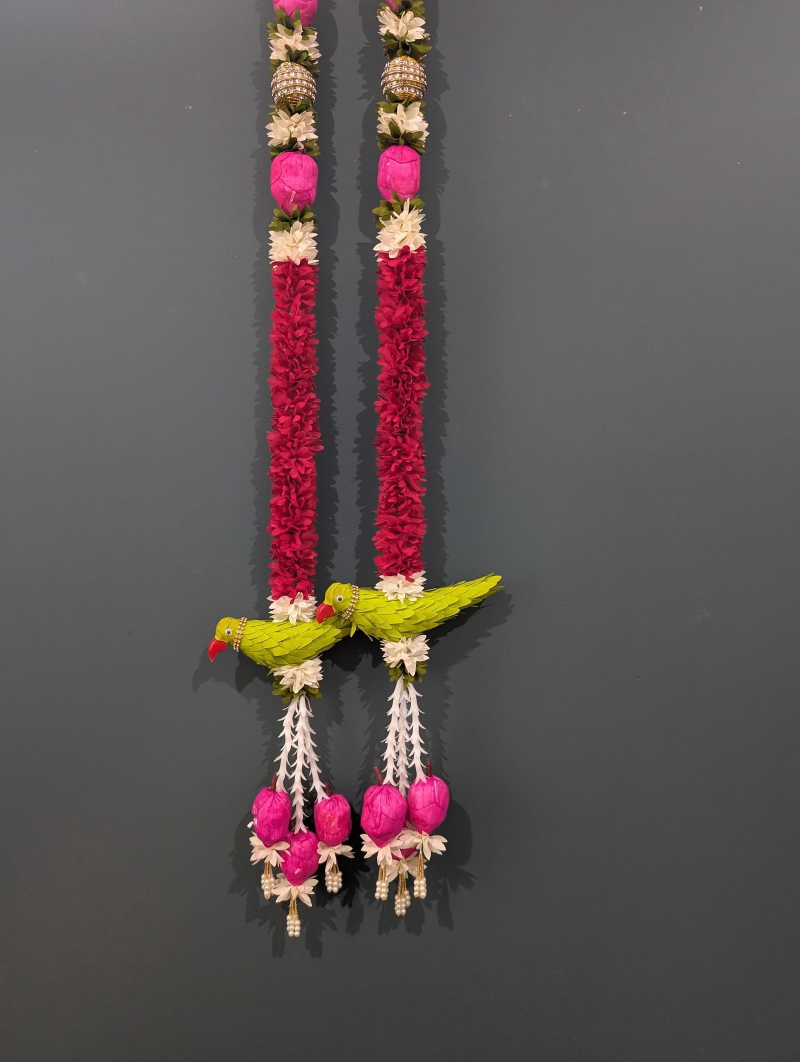 Sola Wood Lotus Bud & Parrot Hanging Garland Strings