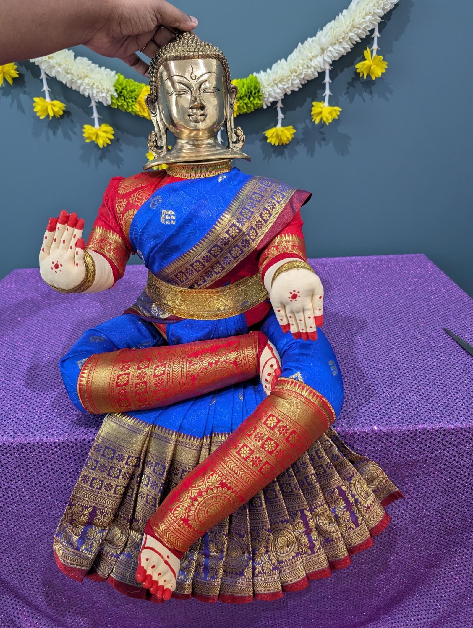Full-Size Dressed Varalakshmi Ammavaru Pooja Doll (Idol)