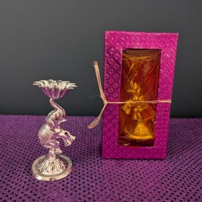 German Silver Diya Pooja Favor & Return Gift Set