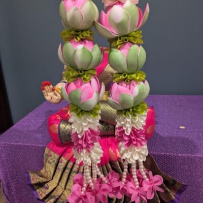 Artificial Lotus Mala Garland for Varalakshmi & Deity Idols