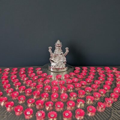 German Silver 108 Lotus Ashtothram Stand with Lakshmi Idol